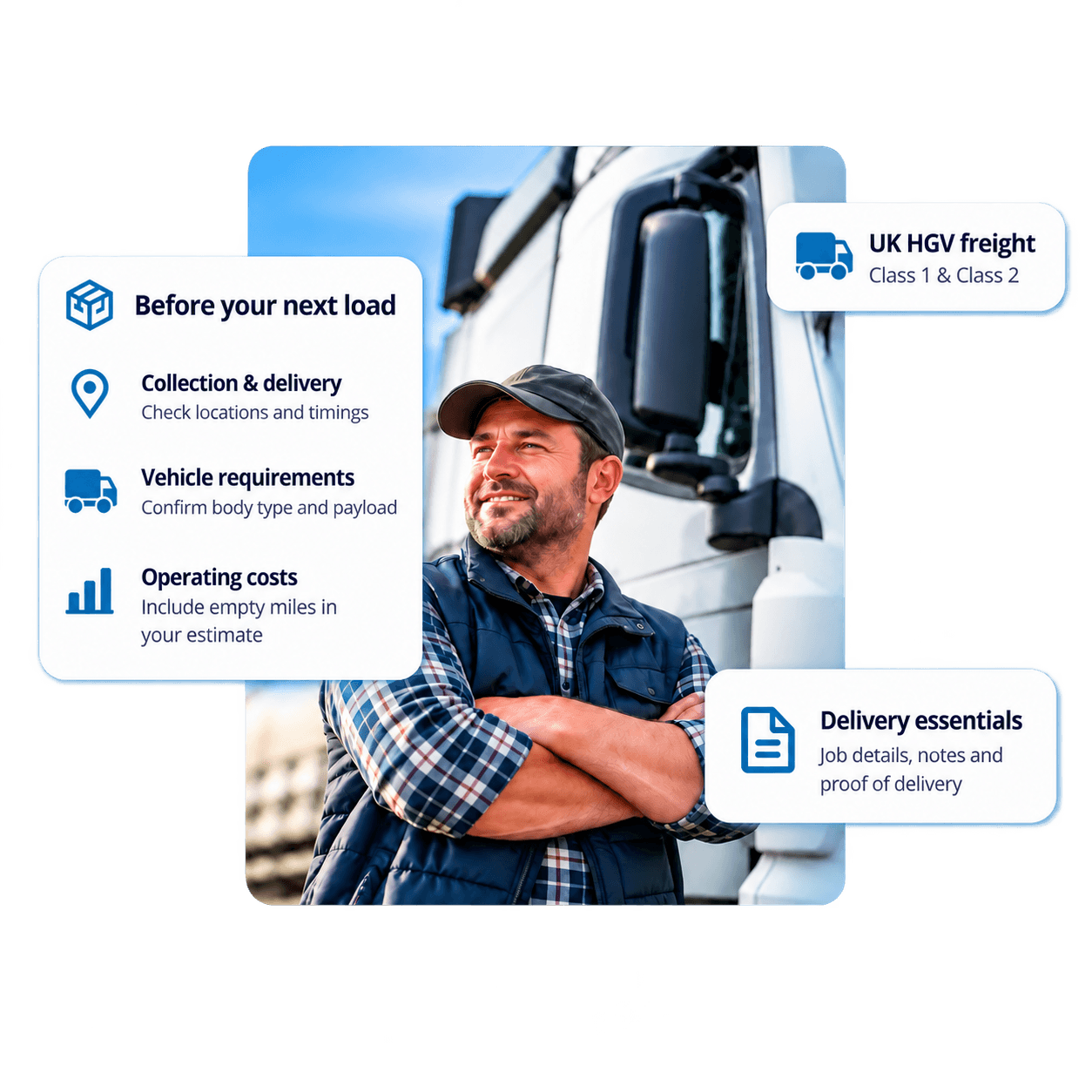 Houlvek owner driver planning visual with UK HGV tools and account guidance