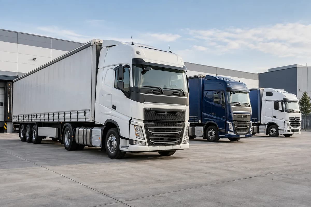 Illustrative HGV fleet at a working depot